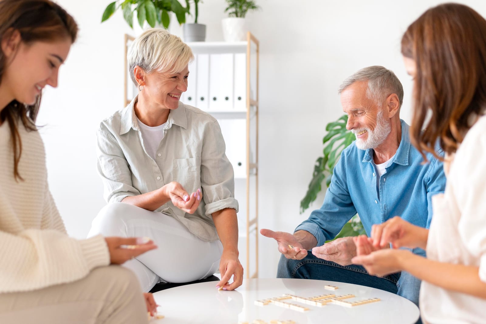Adults in a senior living facility
